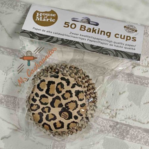 Capsulas con estampado de leopardo para cupcakes