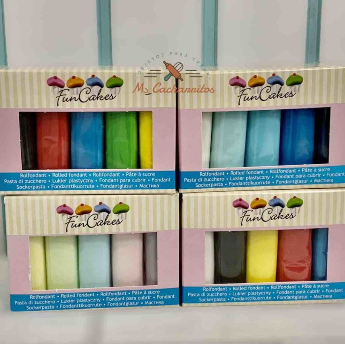 Fondant Multipack, Colores Pastel 5x100gr. FunCakes