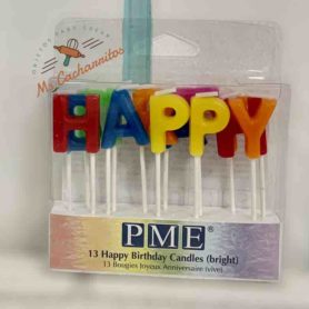 pack de velas con forma de feliz cumpleaños